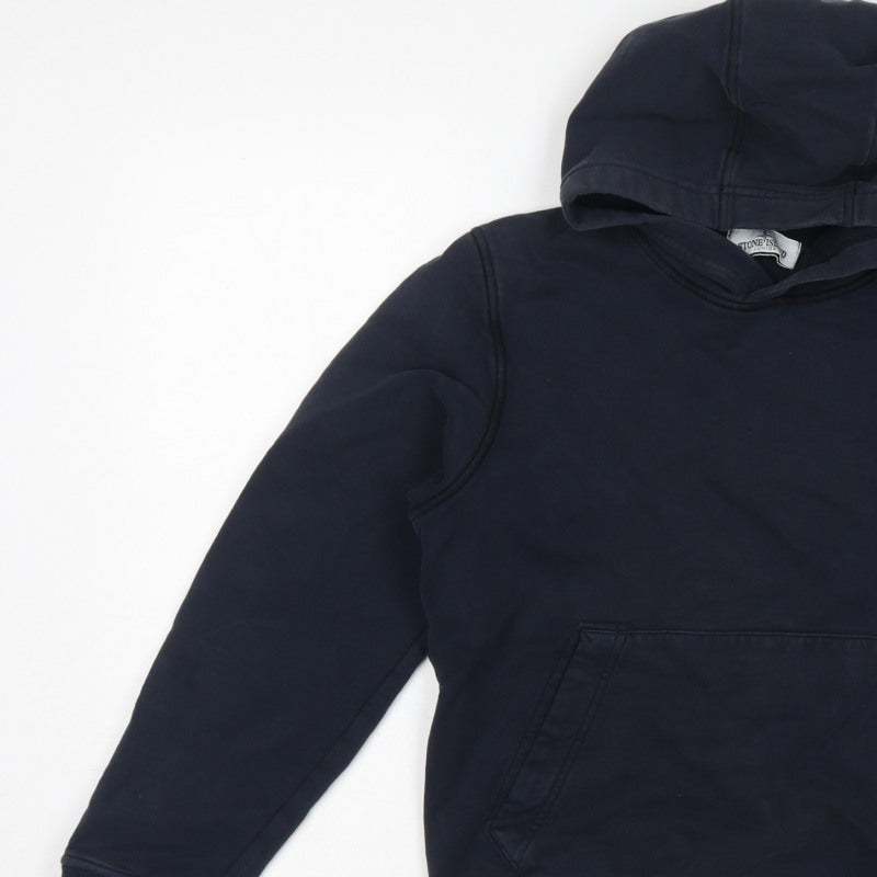 Stone Island Junior Boys Blue 12 Years Pullover Hoodie Kangaroo Pocket