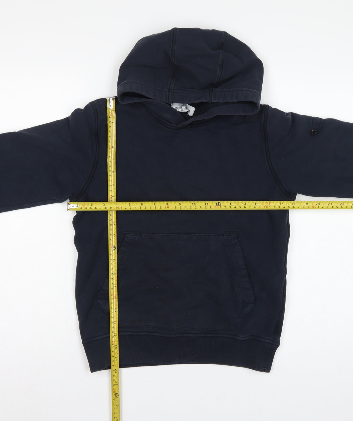 Stone Island Junior Boys Blue 12 Years Pullover Hoodie Kangaroo Pocket