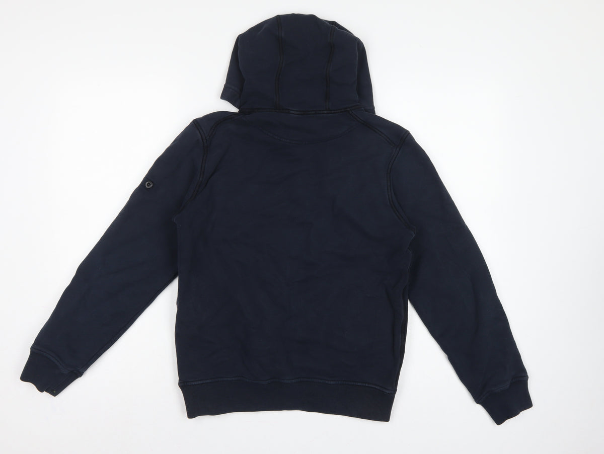 Stone Island Junior Boys Blue 12 Years Pullover Hoodie Kangaroo Pocket