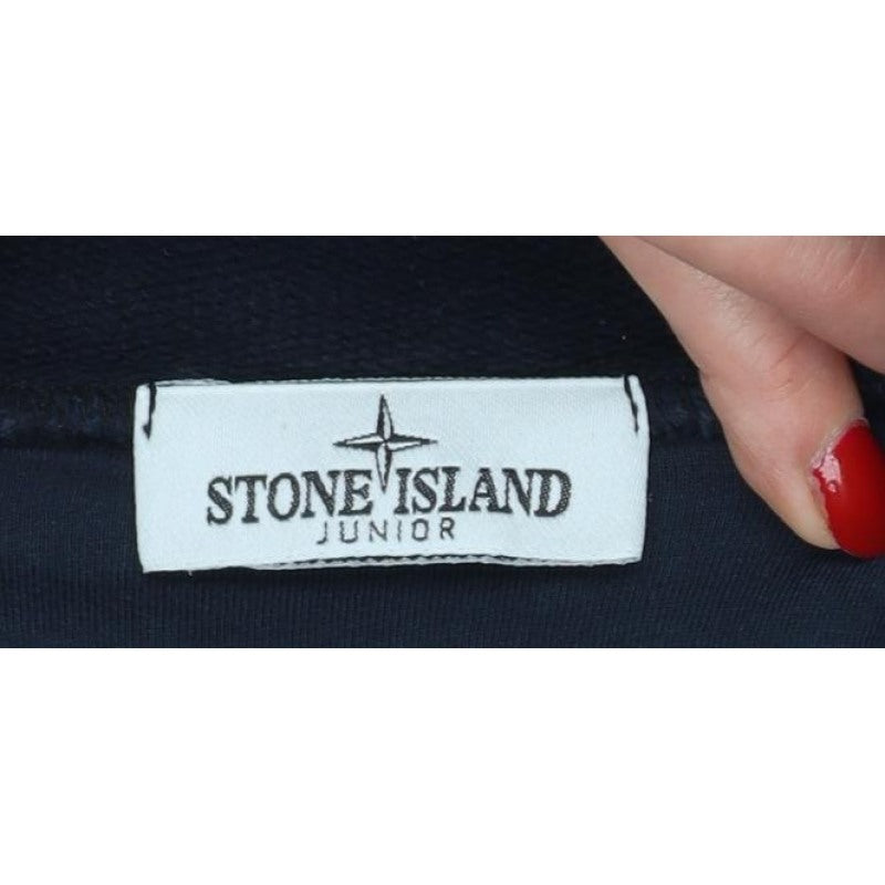 Stone Island Junior Boys Blue 12 Years Pullover Hoodie Kangaroo Pocket