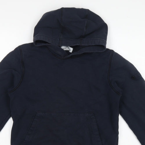 Stone Island Junior Boys Blue 12 Years Pullover Hoodie Kangaroo Pocket