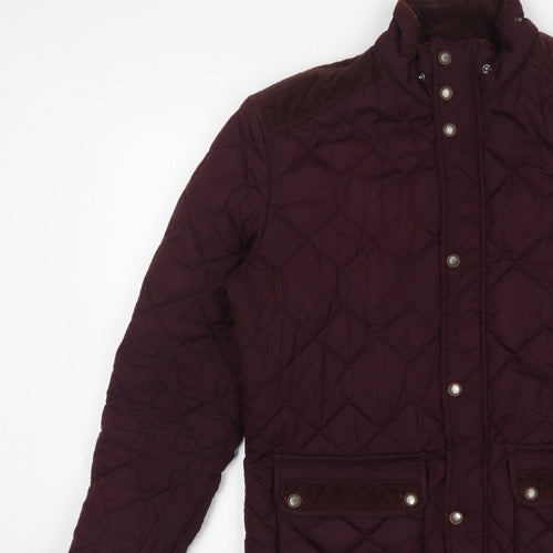 Next Men’s Brown Quilted Corduroy Trim Jacket Size M