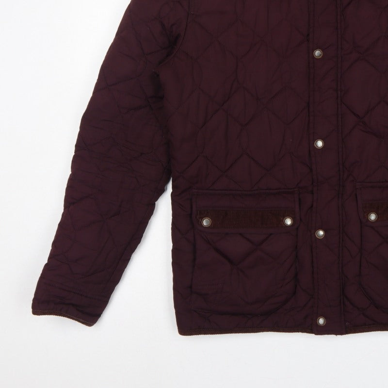 Next Men’s Brown Quilted Corduroy Trim Jacket Size M