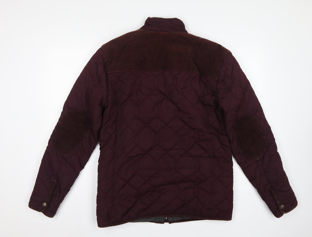 Next Men’s Brown Quilted Corduroy Trim Jacket Size M