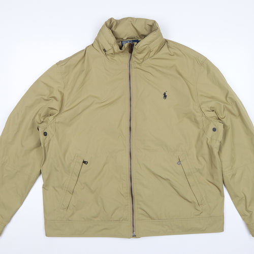 Polo Ralph Lauren Men's Beige XL Basic Full Zip Logo Jacket