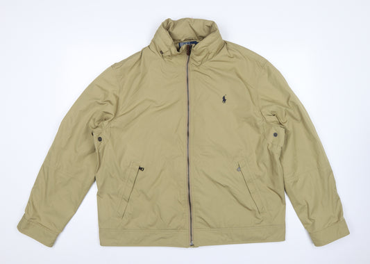 Polo Ralph Lauren Men's Beige XL Basic Full Zip Logo Jacket