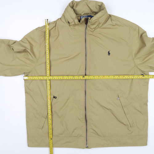 Polo Ralph Lauren Men's Beige XL Basic Full Zip Logo Jacket