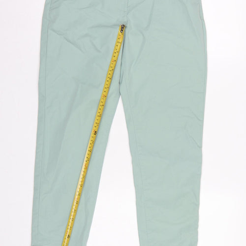 Marks & Spencer Women Green UK 8 High Rise Tapered Trousers