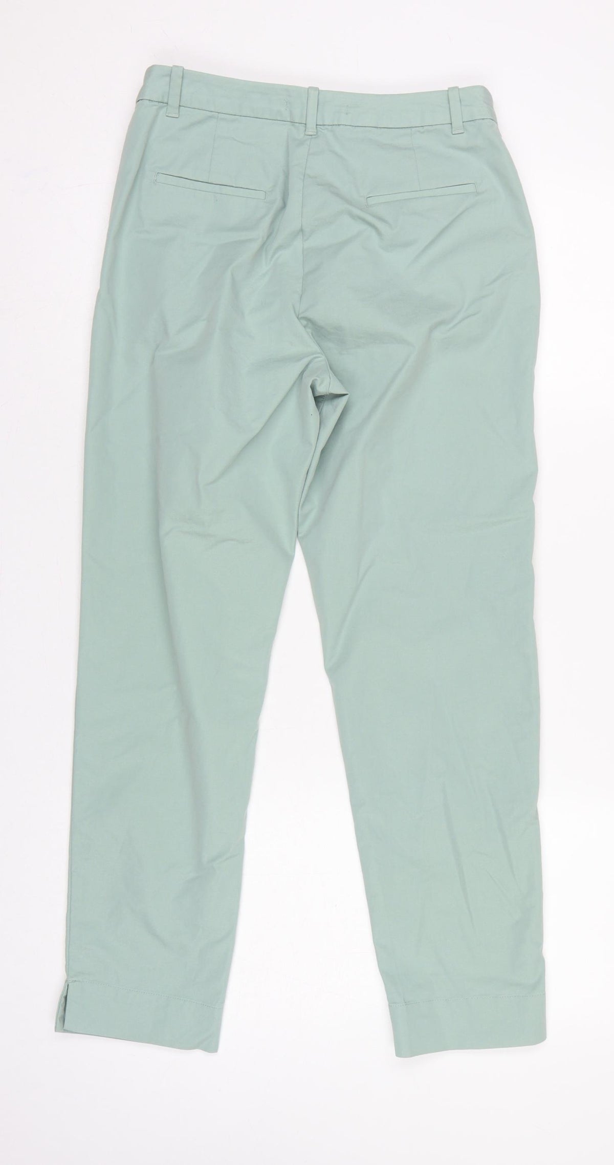 Marks & Spencer Women Green UK 8 High Rise Tapered Trousers