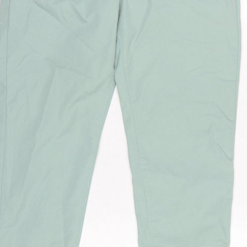 Marks & Spencer Women Green UK 8 High Rise Tapered Trousers
