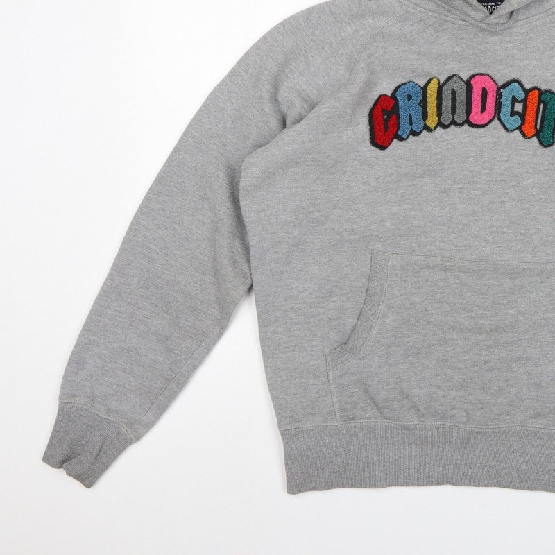Additional view of Grindcity Men’s Grey Medium Pullover Hoodie Embroidered Logo
