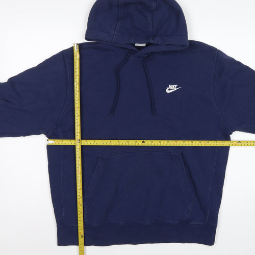 Nike Men’s Blue L Pullover Hoodie Logo Drawstring Pocket