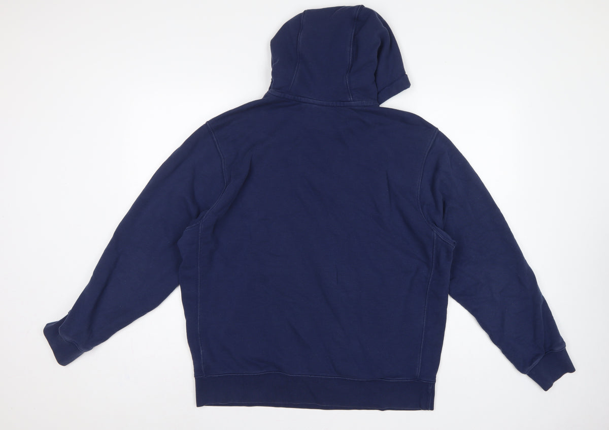 Nike Men’s Blue L Pullover Hoodie Logo Drawstring Pocket