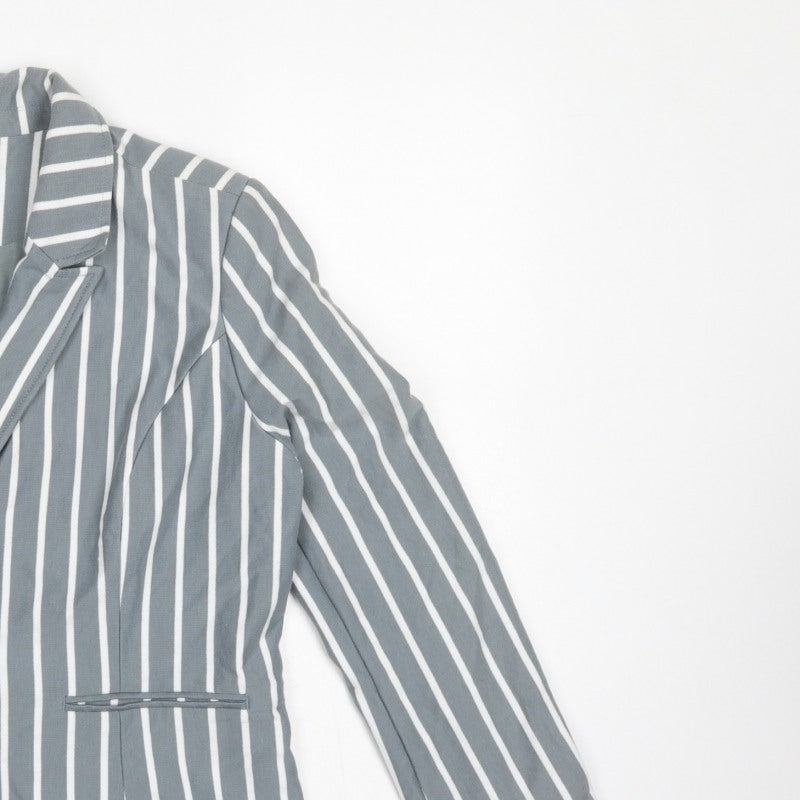 Paraphrase Women’s Grey White Striped UK 18 Single-Breasted Blazer