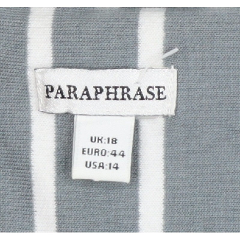 Paraphrase Women’s Grey White Striped UK 18 Single-Breasted Blazer