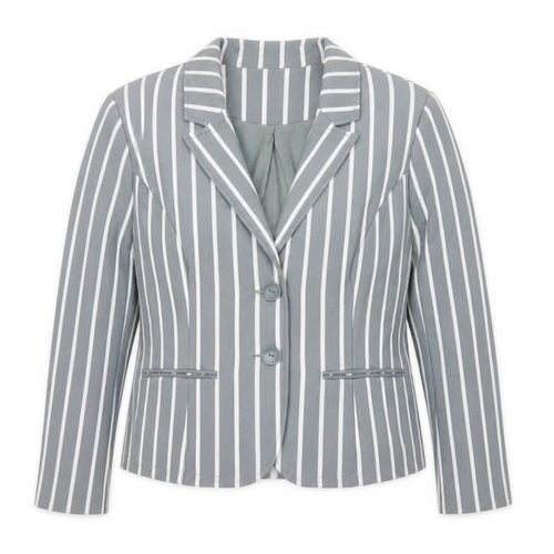 Paraphrase Women’s Grey White Striped UK 18 Single-Breasted Blazer