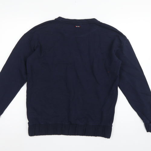 Napapijri Men’s Blue S Crew Neck Logo Graphic Pullover Sweatshirt