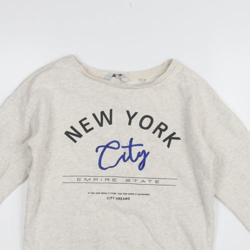 Next Teens Beige UK 6 XS New York City Pullover Sweatshirt