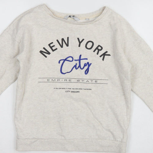 Next Teens Beige UK 6 XS New York City Pullover Sweatshirt