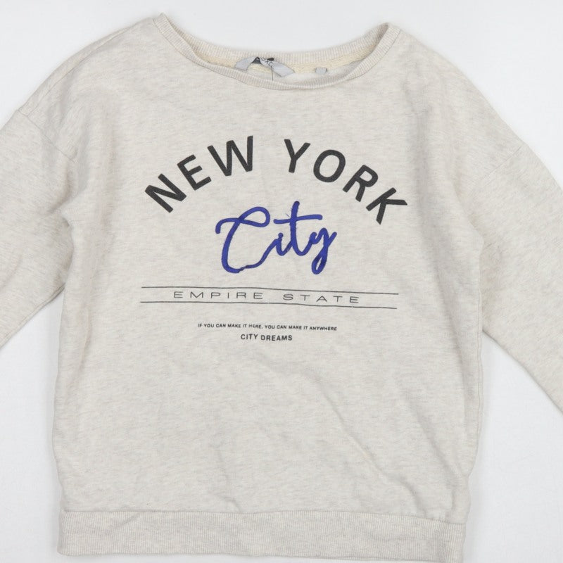 Next Teens Beige UK 6 XS New York City Pullover Sweatshirt