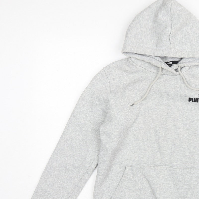Additional view of Puma Women’s Grey Logo Pullover Hoodie M Hooded Pocket