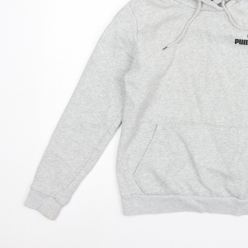 Additional view of Puma Women’s Grey Logo Pullover Hoodie M Hooded Pocket