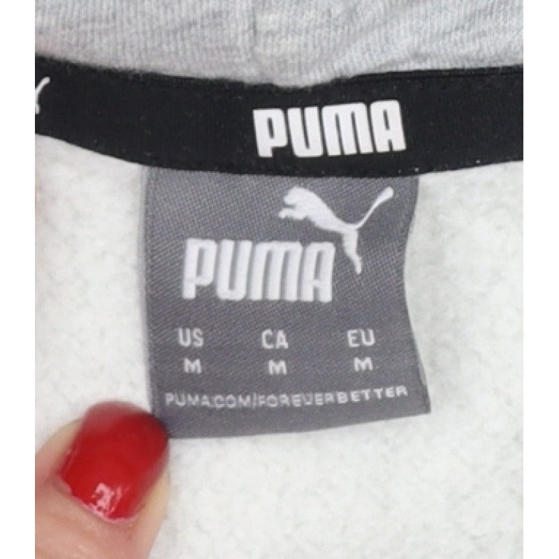 Additional view of Puma Women’s Grey Logo Pullover Hoodie M Hooded Pocket