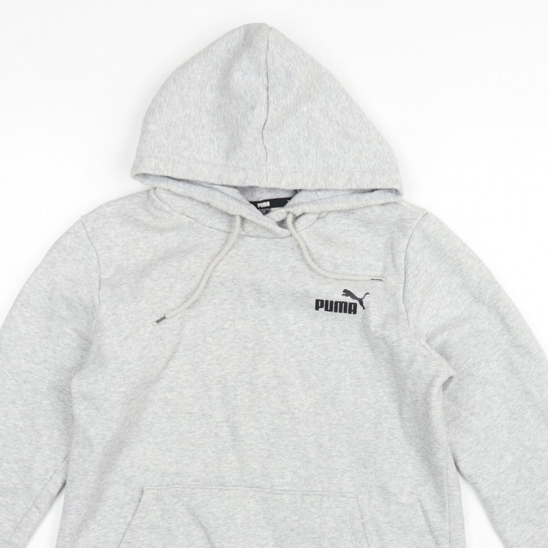 Additional view of Puma Women’s Grey Logo Pullover Hoodie M Hooded Pocket