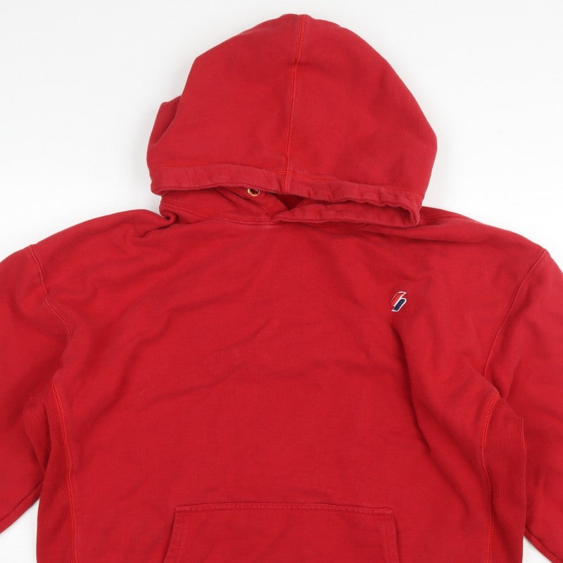 Superdry Unisex Adults Red L Pullover Fleece Logo Hoodie