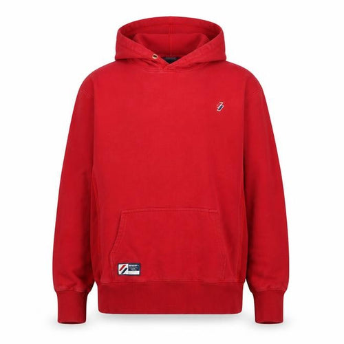 Superdry Unisex Adults Red L Pullover Fleece Logo Hoodie