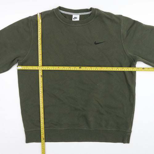 Nike Men’s Green L Crew Neck Logo Fleece Pullover Sweatshirt