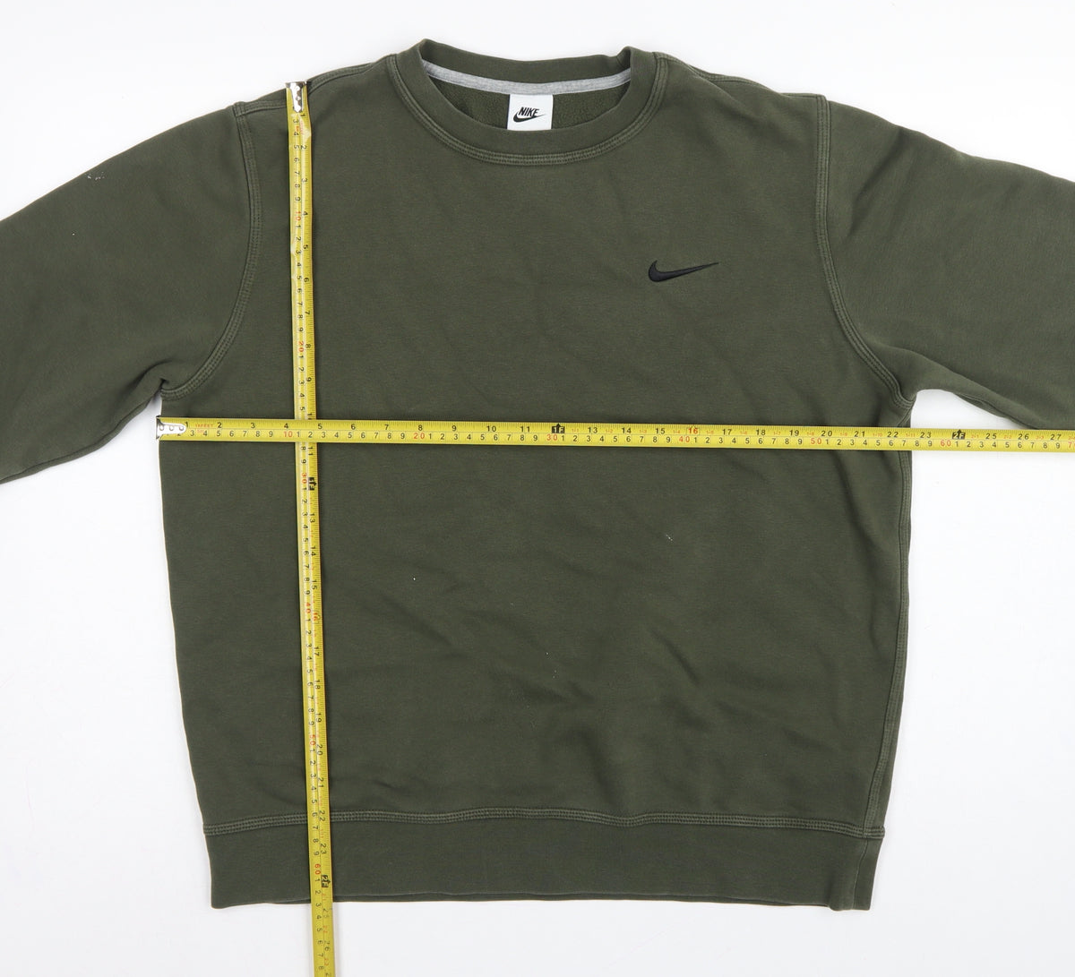 Nike Men’s Green L Crew Neck Logo Fleece Pullover Sweatshirt