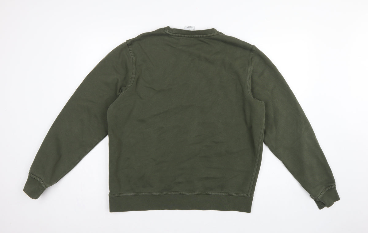 Nike Men’s Green L Crew Neck Logo Fleece Pullover Sweatshirt