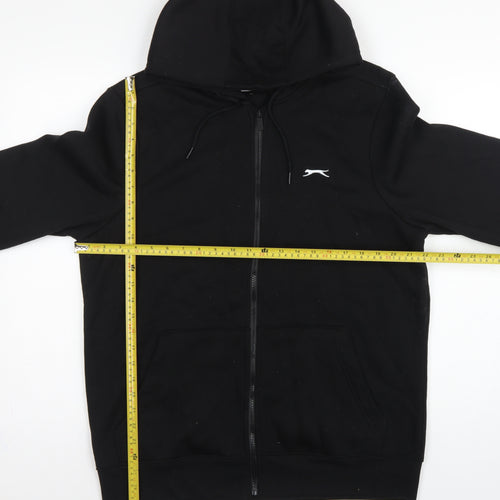 Slazenger Men’s Black L Full Zip Logo Hoodie Sports Cotton Blend