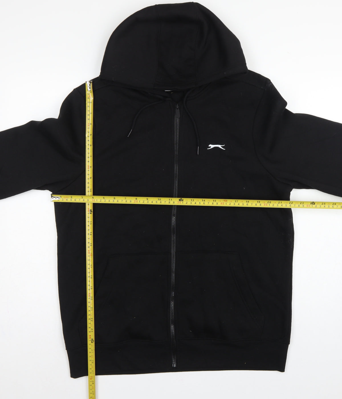 Slazenger Men’s Black L Full Zip Logo Hoodie Sports Cotton Blend