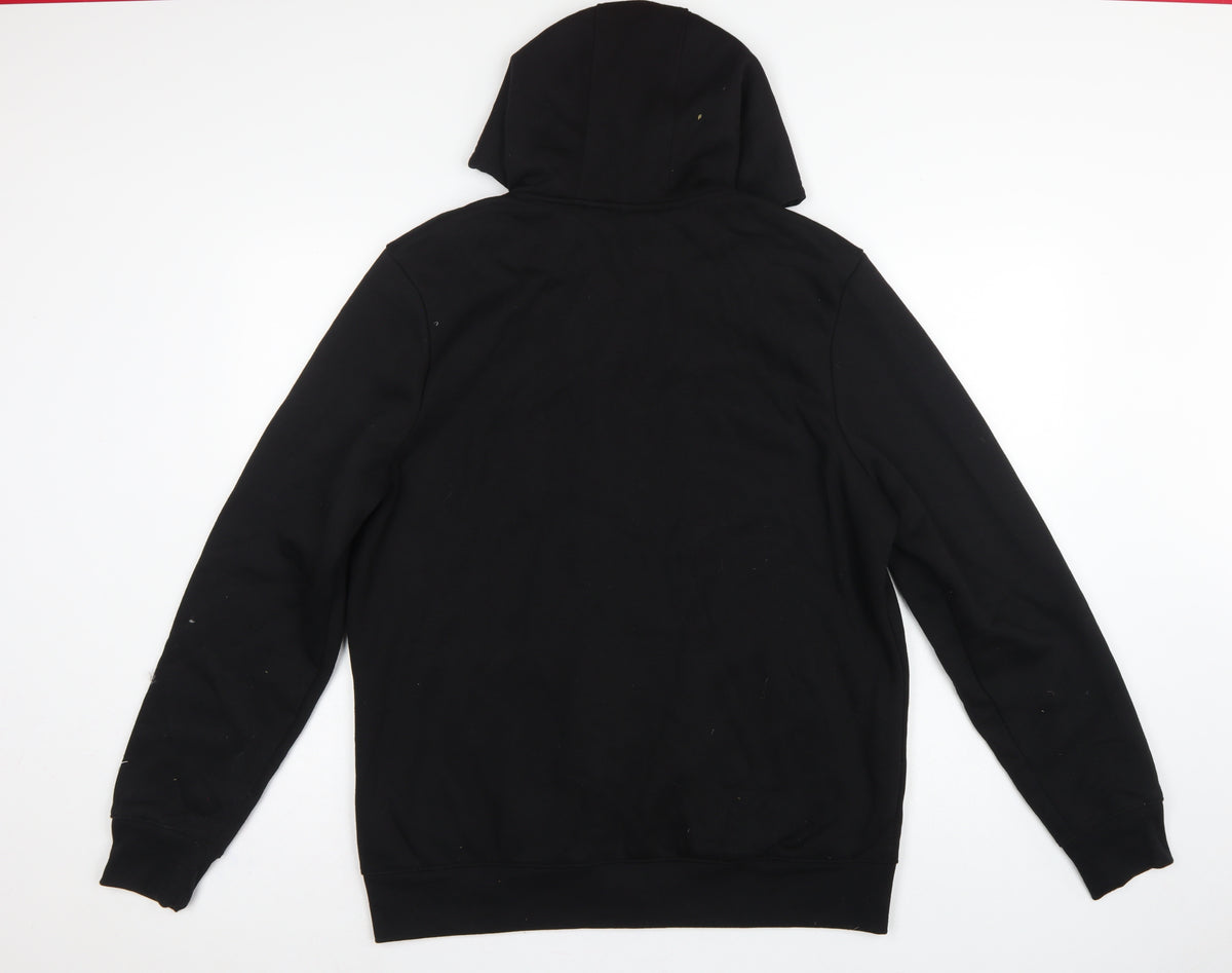 Slazenger Men’s Black L Full Zip Logo Hoodie Sports Cotton Blend