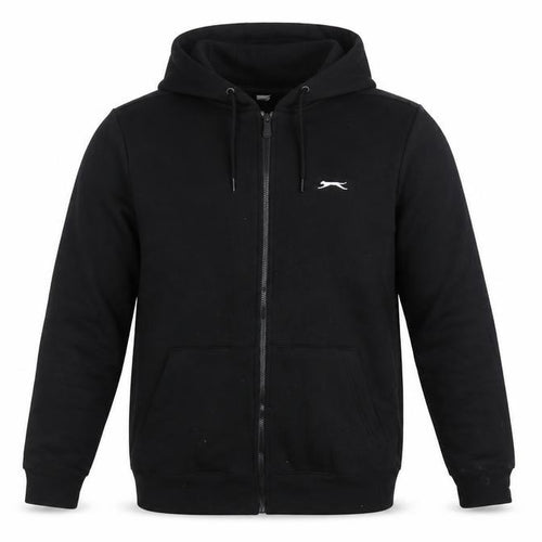 Slazenger Men’s Black L Full Zip Logo Hoodie Sports Cotton Blend