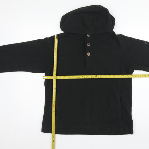 Berghaus Women Black UK 16 Hooded Fleece Button Henley Sweatshirt