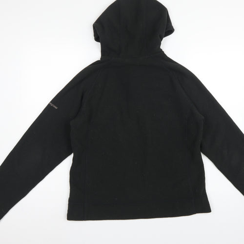Berghaus Women Black UK 16 Hooded Fleece Button Henley Sweatshirt