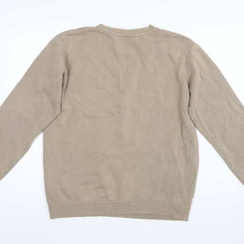 Nike Men’s Beige M Crew Neck Pullover Fleece Sweatshirt Logo