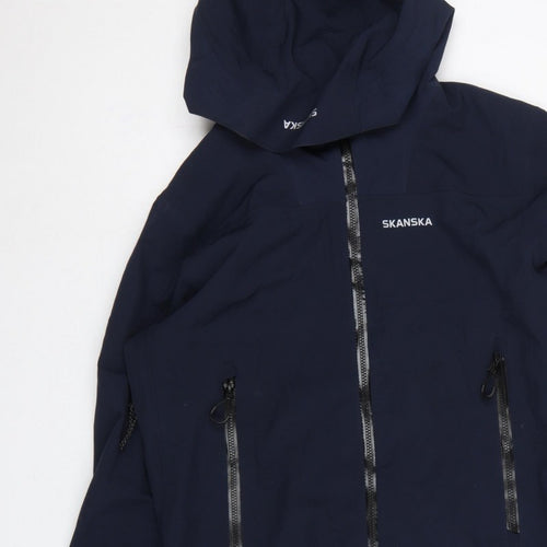 Tracker Skanska Men's Blue L Waterproof Softshell Hooded Work Jacket
