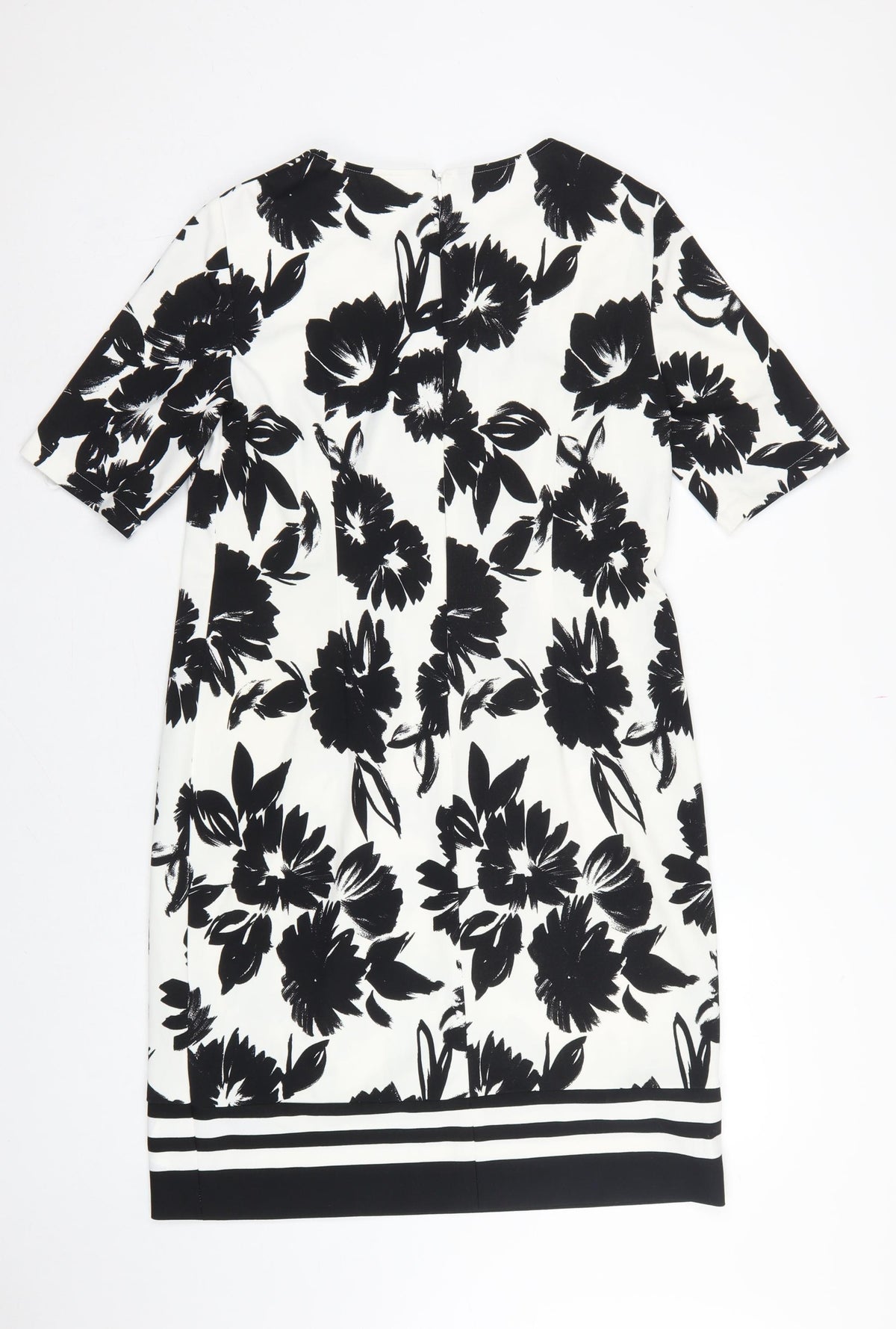 Gerry Weber Women Black White Floral UK 12 Knee Length Sheath Dress