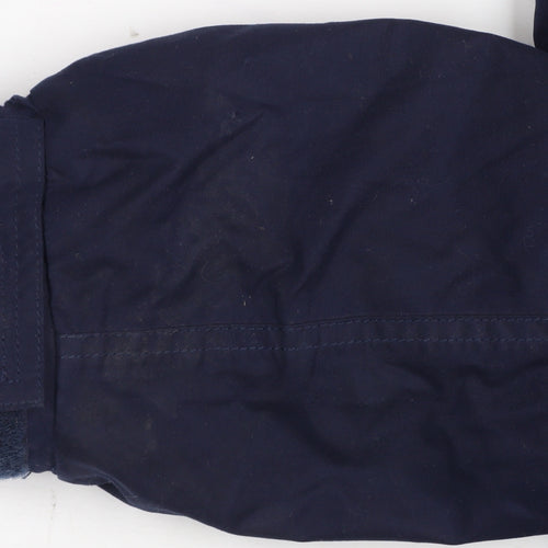 John Partridge Men Blue L Parka Coat Polyester PU Utility Zip Snap Pockets