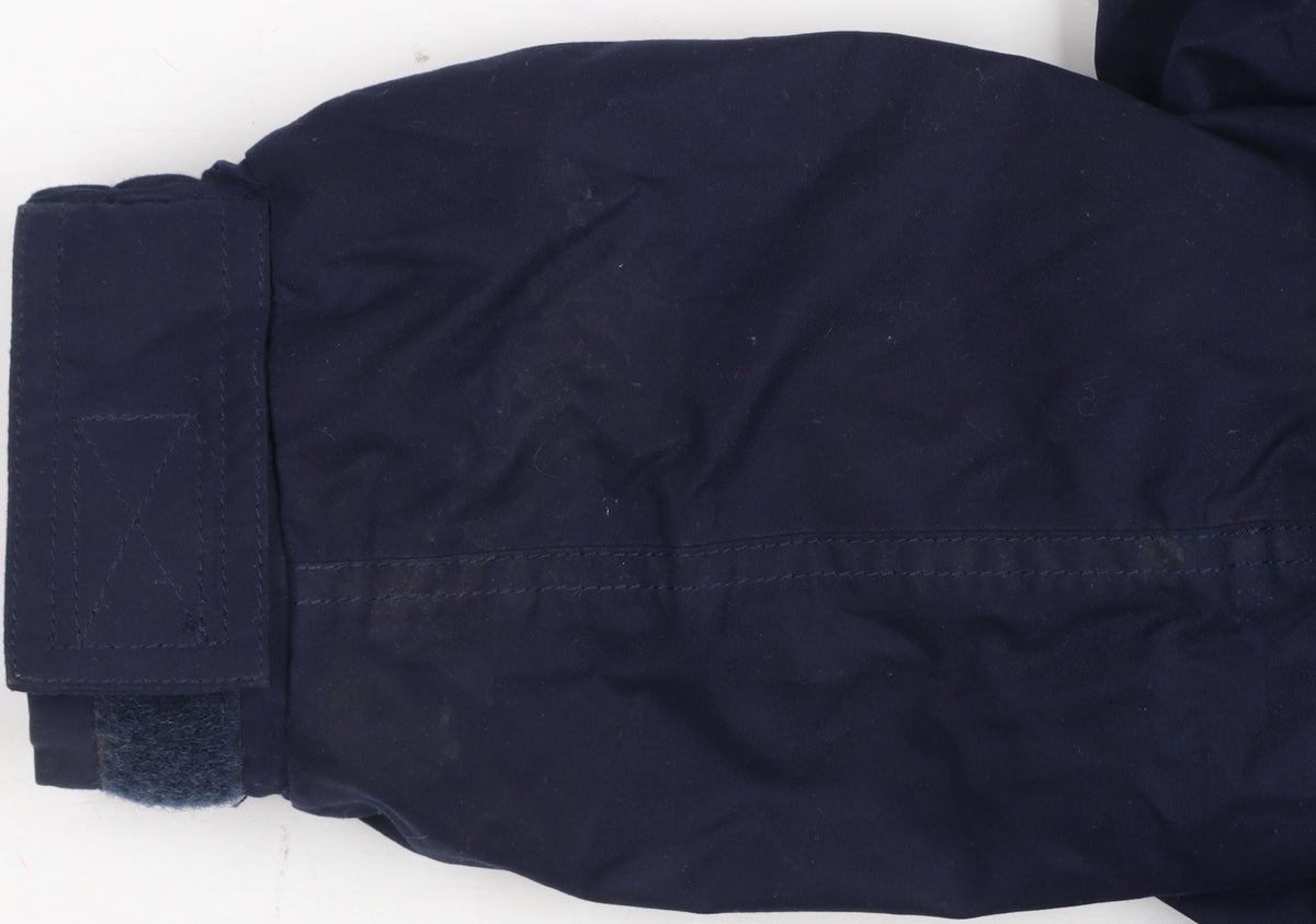 John Partridge Men Blue L Parka Coat Polyester PU Utility Zip Snap Pockets