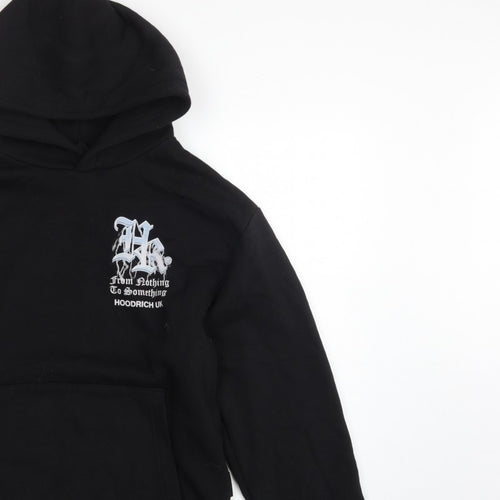 Hoodrich Men Black S Pullover Graphic Print Hoodie Logo Pockets