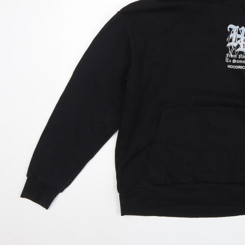 Hoodrich Men Black S Pullover Graphic Print Hoodie Logo Pockets