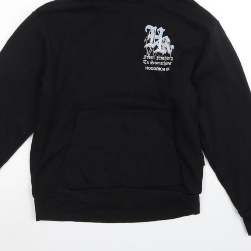 Hoodrich Men Black S Pullover Graphic Print Hoodie Logo Pockets