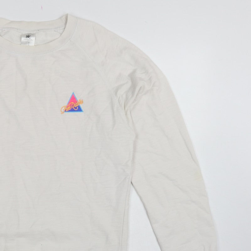 B&C Collection Men’s Ivory M Free Riders Graphic Crew Neck Sweatshirt