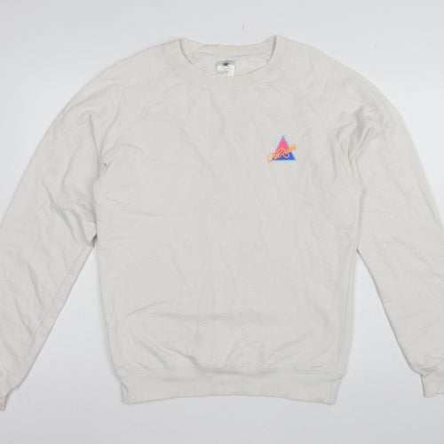 B&C Collection Men’s Ivory M Free Riders Graphic Crew Neck Sweatshirt