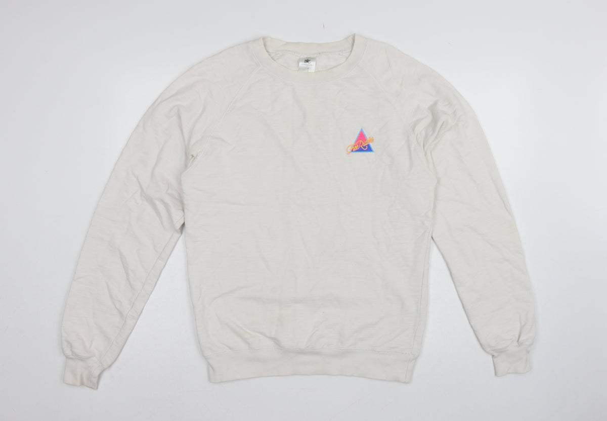 B&C Collection Men’s Ivory M Free Riders Graphic Crew Neck Sweatshirt